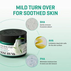 AHA BHA PHA 30 Days Miracle Cream by SOME BY MI - Daily Soothing & Clarifying Face Cream - Korean Skin Care Face Moisturizer for All Skin Types
