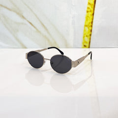Celine Retro Round Sunglasses – Silver & Black 5265A