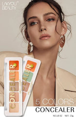 Lakyou Beauty 5-in-1 Base Concealer Palette – Shade 02 | Full Coverage & Long-Lasting (10g)