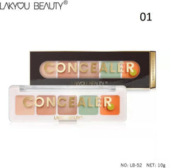 Lakyou Beauty 5-in-1 Base Concealer Palette – Full Coverage | Long-Lasting & Professional Use (10g)