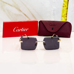 Cartier Rimless Square Sunglasses – Golden Frame