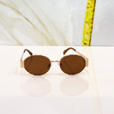 Celine Vintage Round Sunglasses – Golden & Brown 5265A