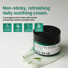 AHA BHA PHA 30 Days Miracle Cream by SOME BY MI - Daily Soothing & Clarifying Face Cream - Korean Skin Care Face Moisturizer for All Skin Types