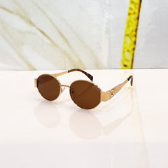 Celine Vintage Round Sunglasses – Golden & Brown 5265A