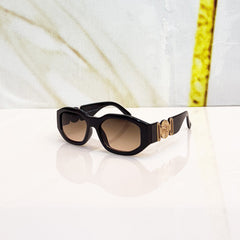 Chanel 143 C1 Rectangle Sunglasses – Black with Gold Detailing